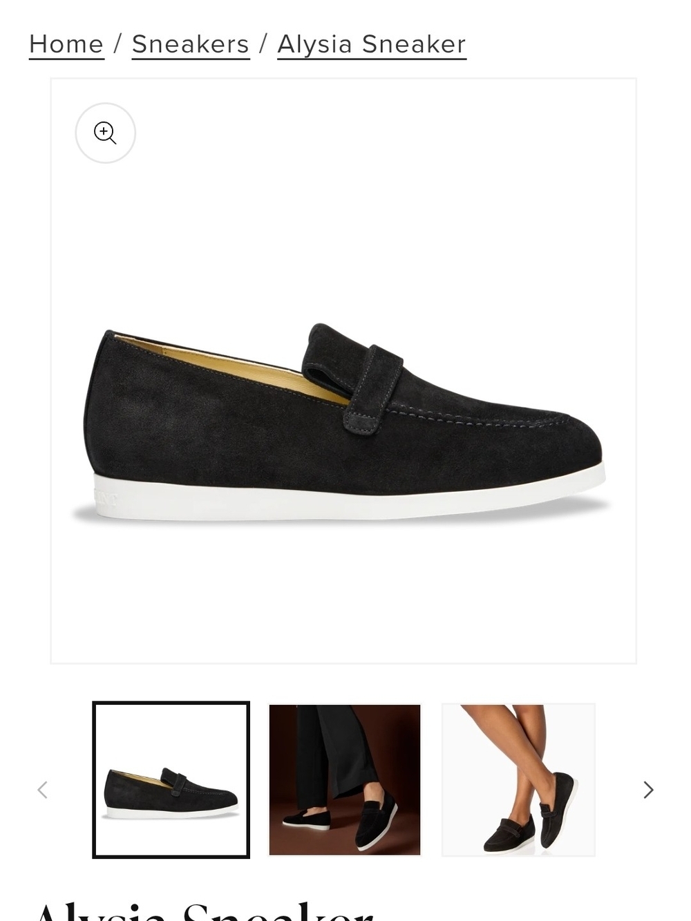 Sarah Flint Black Suede Penny Loafer Sneaker